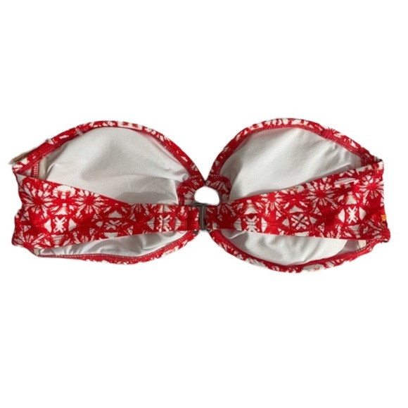 Converse Red & White Patterned Strapless Bikini Top NWT - Picture 3 of 4